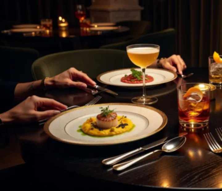 Wykwintnie serwowane dania gourmet podczas luksusowego wydarzenia w restauracji